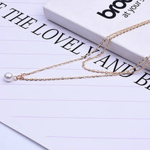 Load image into Gallery viewer, Sweet Simple Double Layer Pearl Collarbone Necklace Charming Women's Choker Chain Pendant Female Fashion New Year Jewelry Gifts