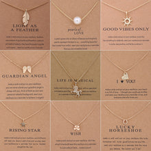 Load image into Gallery viewer, New Trendy Alloy Cute Elegant Sun Love Star Leaves Clover Unicorn Luck Pendant Necklaces for Women Fashion Accessories Jewelry