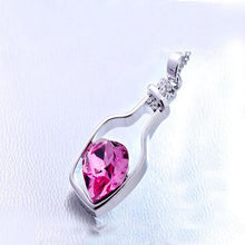 Load image into Gallery viewer, Susenstone 2017 Ladies Popular Necklaces Heart Shape Love Crystal Necklace Love Drift Bottles adjustable Pendant Necklaces&28