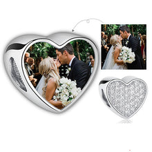 Load image into Gallery viewer, Personalized Custom Photo Heart Charms 925 Sterling Silver Crystal Beads Fit Original Pandora Charm Bracelet DIY Jewelry Making
