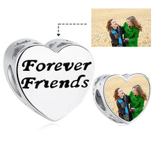 Load image into Gallery viewer, Personalized Custom Photo Heart Charms 925 Sterling Silver Crystal Beads Fit Original Pandora Charm Bracelet DIY Jewelry Making
