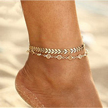 Load image into Gallery viewer, Mossovy Bohemian Layered Fishbone Fringed Ankle Bracelet Fashion Leg Bracelet Anklets for Women Accessories Bohemian Jewelry
