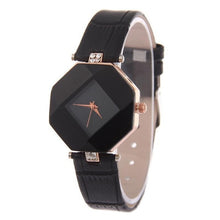 Load image into Gallery viewer, Women Watches Gem Cut Geometry Crystal Leather Quartz Wristwatch Fashion Dress Watch Ladies Gifts Clock Relogio Feminino 5 color
