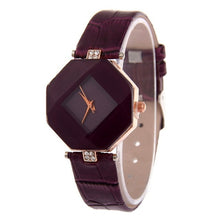 Load image into Gallery viewer, Women Watches Gem Cut Geometry Crystal Leather Quartz Wristwatch Fashion Dress Watch Ladies Gifts Clock Relogio Feminino 5 color

