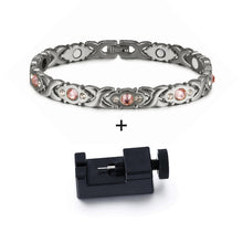 Load image into Gallery viewer, Vinterly Magnetic Bracelet Women Chain Crystal Gold-color Stainless Steel Bracelet Women Cross Health Energy Bracelets for Women
