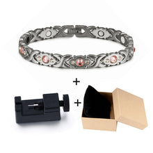 Load image into Gallery viewer, Vinterly Magnetic Bracelet Women Chain Crystal Gold-color Stainless Steel Bracelet Women Cross Health Energy Bracelets for Women

