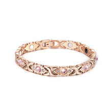 Load image into Gallery viewer, Vinterly Magnetic Bracelet Women Chain Crystal Gold-color Stainless Steel Bracelet Women Cross Health Energy Bracelets for Women
