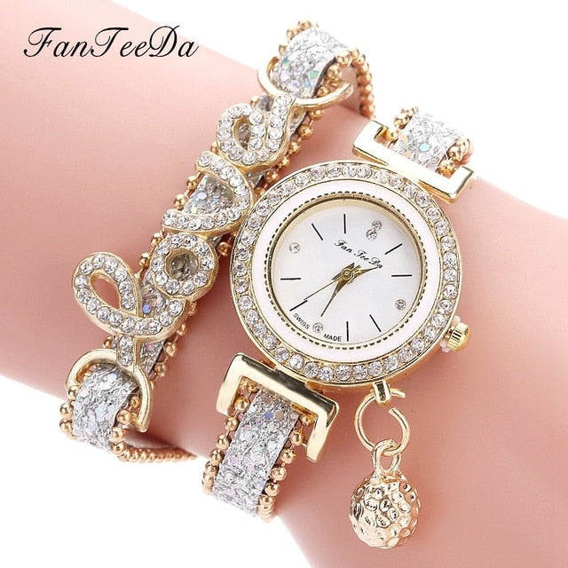 FanTeeDa Top Brand Women Bracelet Watches Ladies Love Leather Strap Rh –  Latest Designs