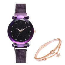 Load image into Gallery viewer, Elegant diamond watch.  Buy a watch and get a diamond bracelet free
