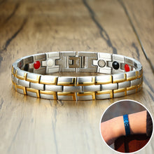 Load image into Gallery viewer, Health Magnetic Bracelet Male Stainless Steel Wrist Band Magnetic Bracelet Men Hand Chain Energy Bracelets for Men Dropshipping
