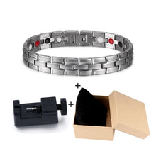 Load image into Gallery viewer, Health Magnetic Bracelet Male Stainless Steel Wrist Band Magnetic Bracelet Men Hand Chain Energy Bracelets for Men Dropshipping
