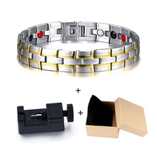 Load image into Gallery viewer, Health Magnetic Bracelet Male Stainless Steel Wrist Band Magnetic Bracelet Men Hand Chain Energy Bracelets for Men Dropshipping
