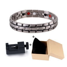 Load image into Gallery viewer, Health Magnetic Bracelet Male Stainless Steel Wrist Band Magnetic Bracelet Men Hand Chain Energy Bracelets for Men Dropshipping
