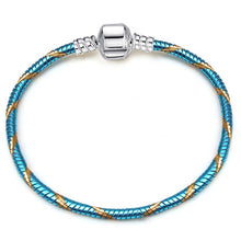 Load image into Gallery viewer, BAOPON คุณภาพสูงเงินแท้สีงู Fine สร้อยข้อมือยุโรปสร้อยข้อมือผู้หญิงเครื่องประดับ DIY ทำ
