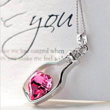 Load image into Gallery viewer, Susenstone 2017 Ladies Popular Necklaces Heart Shape Love Crystal Necklace Love Drift Bottles adjustable Pendant Necklaces&amp;28
